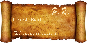 Plesch Robin névjegykártya
